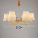 DecorBites™ Copper Ceiling Chandelier with Fabric Lampshade for Living Room and Bedroom
