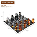 DecorBites™ Crystal Glass Chess Set Geometric Design Home Decor Figurines.