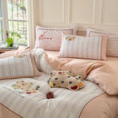 DecorBites™ Cotton Embroidered King Queen Bedding Set with High-Quality Duvet Cover Pillowcases