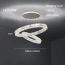 DecorBites™ Crystal LED Chandelier: Modern Luxury Chrome Steel & Clear K9 Crystal Lighting