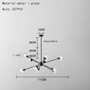 DecorBites™ Glass Chandelier with Metal Frame for Parlor, Dining Room, and Bedroom Lighting