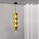DecorBites™ Cream Bedroom Chandelier: Minimalist Designer Conical Long Line Branched Light Fixture
