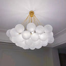 DecorBites™ Glass Chandelier: Nordic 19/37 Ball LED Lighting, Black Gold Pendant for Home Décor