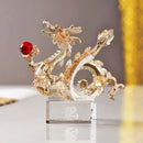 DecorBites™ Crystal Dragon Statue Feng Shui Decor for Home/Office - Year of Dragon Mascot