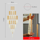 DecorBites™ Crystal Staircase Chandelier - Modern Gold LED Lighting for Living Room