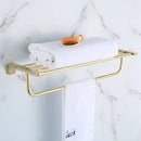 DecorBites™ Gold Bathroom Hardware Set: Towel Rack, Shelf, Paper Holder, Towel Holder, Toilet Brush Holder