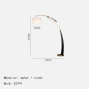 DecorBites™ Adjustable Metal Floor Lamp with White Cloth Shade & Long Arm for Living Room