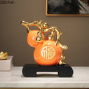 DecorBites™ Golden Gourd Ceramic Sculpture - Modern Art Room Decor