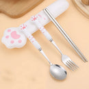 DecorBites™ Kawaii Cat Claw Cutlery Set for Kids - Portable Outdoor Tableware Kit