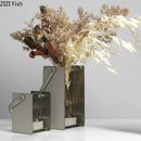 DecorBites™ Leather Glass Vase Plant Pot Artificial Flowers Floral Room Decor