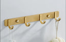 DecorBites™ Brushed Gold Aluminum Robe Hooks Set of 4 - Bathroom & Kitchen Hangers