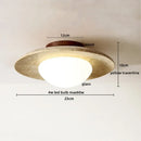 DecorBites™ LED Ceiling Light with Wood Base and White Glass Shade