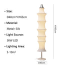 DecorBites™ Cream Silk Japanese LED Floor Lamp for Modern Living Room Décor