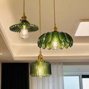 DecorBites™ Green Glass LED Pendant Light Fixture - Modern Nordic Hanging Lamp