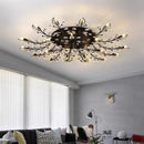 DecorBites™ Crystal Ceiling Chandelier LED Light Fixture for Living Room Bedroom Kitchen