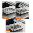DecorBites™ 2 Tier Dish Drainer Rack & Drain Basket: Kitchen Organizer Holder, Counter Storage
