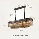 DecorBites™ Gold Black Metal Crystal Pendant Lights Chain Hanging LED Suspension Lamp Fixtures