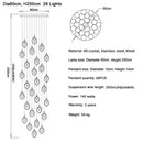 DecorBites™ Diamond Crystal Ball Chandelier LED Hanging Lamp Gold Fixture