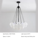 DecorBites™ Frosted Glass Ball LED Chandelier in Gold/Black for Dining Room & Bedroom