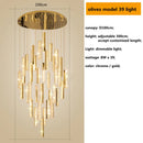 DecorBites™ Gold Chrome Steel Crystal Pendant Lights with Dimmable LED for Villa Stair