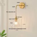 DecorBites™ Glass Clear LED Wall Light Fixture, Modern Copper Wall Lamp