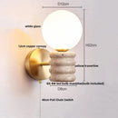 DecorBites™ Japanese LED Wall Lamp, Pull Chain Switch, Yellow Travertine Glass, White Shade