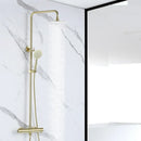 DecorBites™ Dual Handle Chrome Brass Shower Mixer System with 8" Rainfall Shower Head
