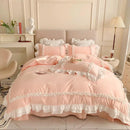 DecorBites™ Korean Princess Lolita Bed 4-Piece Set in Solid Washed Cotton