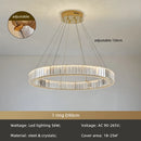 DecorBites™ Crystal Circle LED Chandelier: Dimmable Pendant Lighting for Modern Stairs
