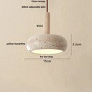 DecorBites™ LED Pendant Lamp Black Iron Wabi Sabi Hanging Light - Yellow Travertine