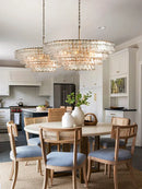 DecorBites™ Brown Glass Pendant Lights for Dining Table Chandelier, Oval Clear Round Suspension Lamp