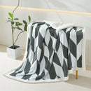 DecorBites™ Geometric Lamb Wool Blanket: Soft Multi-Purpose Sofa Cover for Autumn Winter