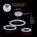 DecorBites™ Crystal LED Ring Chandelier for Luxe Living Spaces