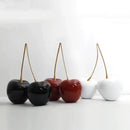 DecorBites™ Cherry Figurine: Resin Golden Cherry Statue Home Decor Accessory