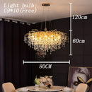 DecorBites™ Crystal LED Chandelier: Modern Light Luxury Water Drop Design for Home Decor