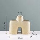 DecorBites™ Gold Geometry Ceramic Vase Desk Decoration Modern Floral Room Decor Vase
