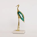 DecorBites™ Crystal Crane Sculpture: Green Gem Bird Figurine for Home Decor