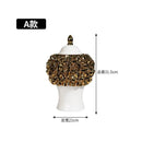 DecorBites™ Golden Flower Ginger Jar Relief Flower Vase Home Decor