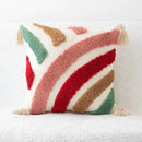 Bohemian tufted tassel pillow case beige geometric living room cushion