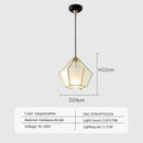 Modern gold geometric pendant light dining room led glass decorbites