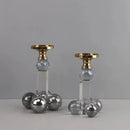 DecorBites™ Clear Crystal Geometric Candle Holder for Home Decoration