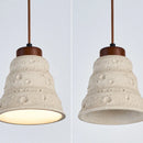 DecorBites™ Japanese Style LED Pendant Lights Wood Canopy Cement Lampshade