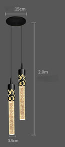 DecorBites™ Crystal LED Pendant Lamp Gold Black Chandelier for Dining Living Room