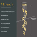 DecorBites™ Gold Crystal Chandeliers LED Pendant Lamp for Modern Living Spaces