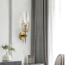 DecorBites™ Dimmable Crystal Glass Brass Wall Light for Bedroom and Bath