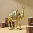 DecorBites™ Golden Camel Resin Feng Shui Sculpture for Home & Office Decor
