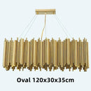 DecorBites™ Gold Brubeck LED Chandelier Pendant Light - Stylish Aluminum Alloy Tube Suspension Luminaire