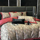 DecorBites™ 100S Egyptian Cotton Print Bedding Set for Queen King Ru Size