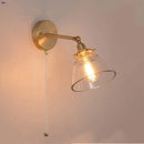DecorBites™ Clear Glass LED Wall Lights Pull Chain Switch Modern Bedside Lamp