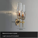 DecorBites™ Dimmable Crystal Glass Brass Wall Light for Bedroom and Bath